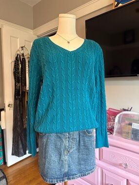 St. John's Bay Teal V-Neck Sweater